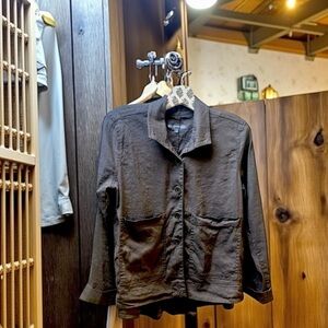 Elliott Lauren Women’s Gray LINEN VISCOSE SPANDEX Relaxed Fit Blazer Jacket Sz 2